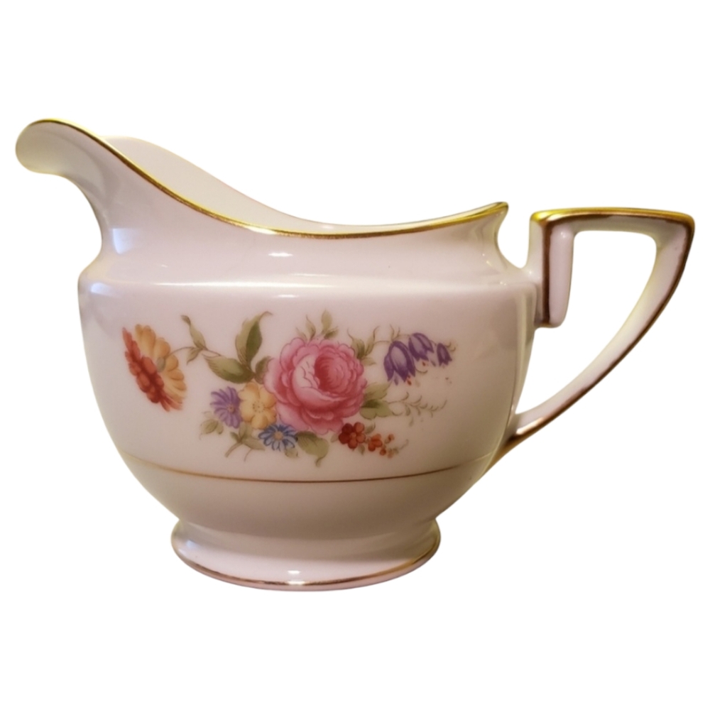 Vtg Syrup/Pitcher/Creamer "Phyllis" By Noritake Gold Accents Roses Porcelain